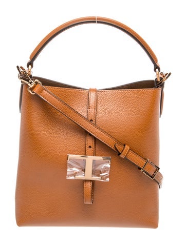 Leather T Timeless Bucket Bag Mini