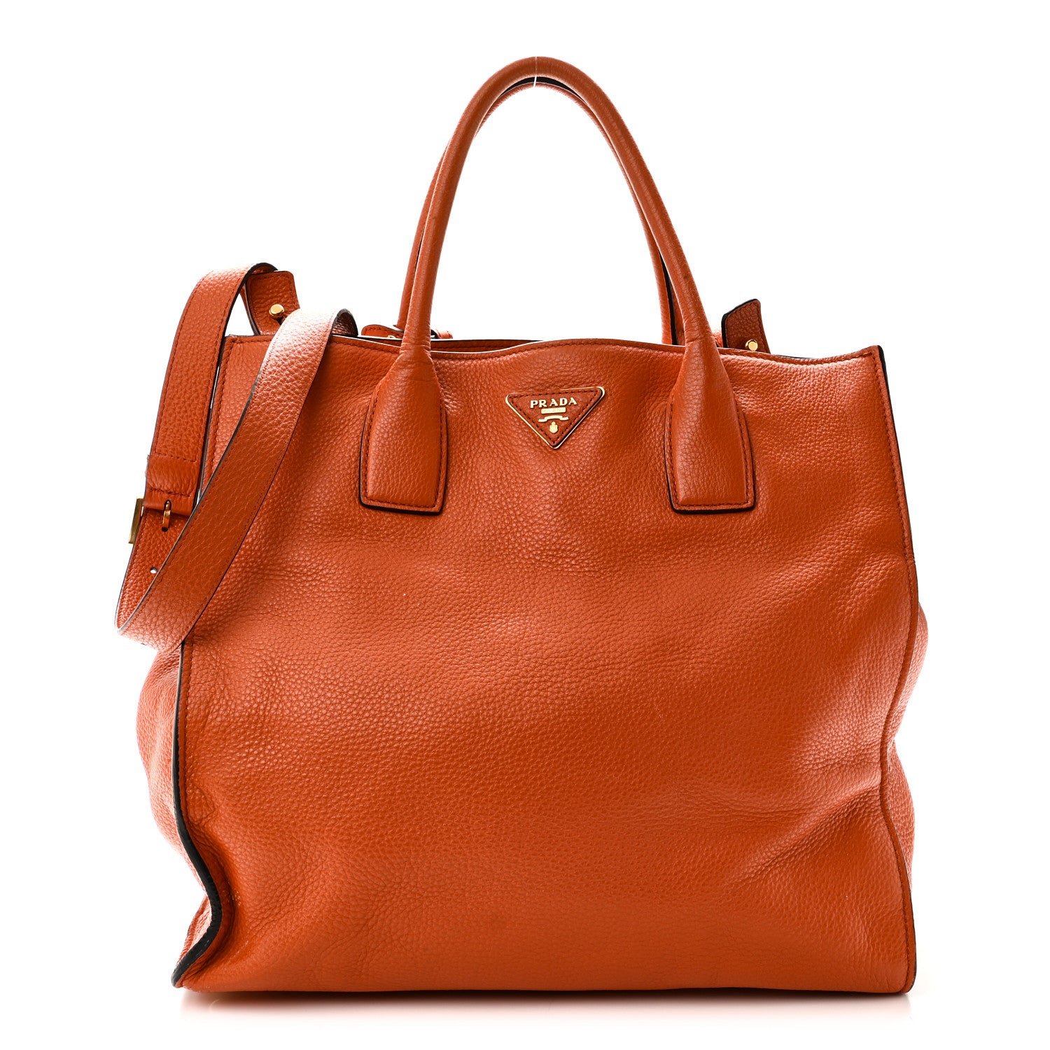 Prada Vitello Daino Shopping Tote Rame