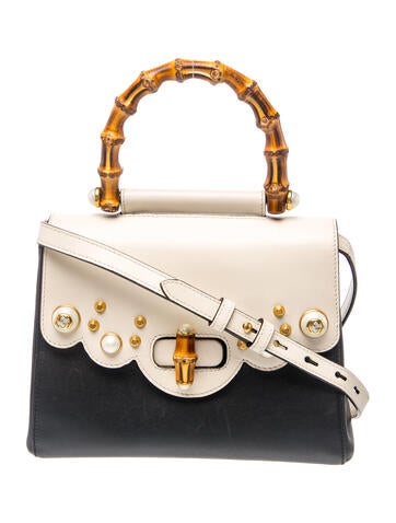 Faux Pearl Top Handle Bag