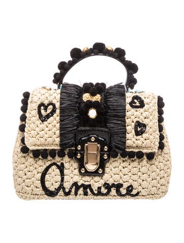 Dolce & Gabbana Raffia Top Handle Bag