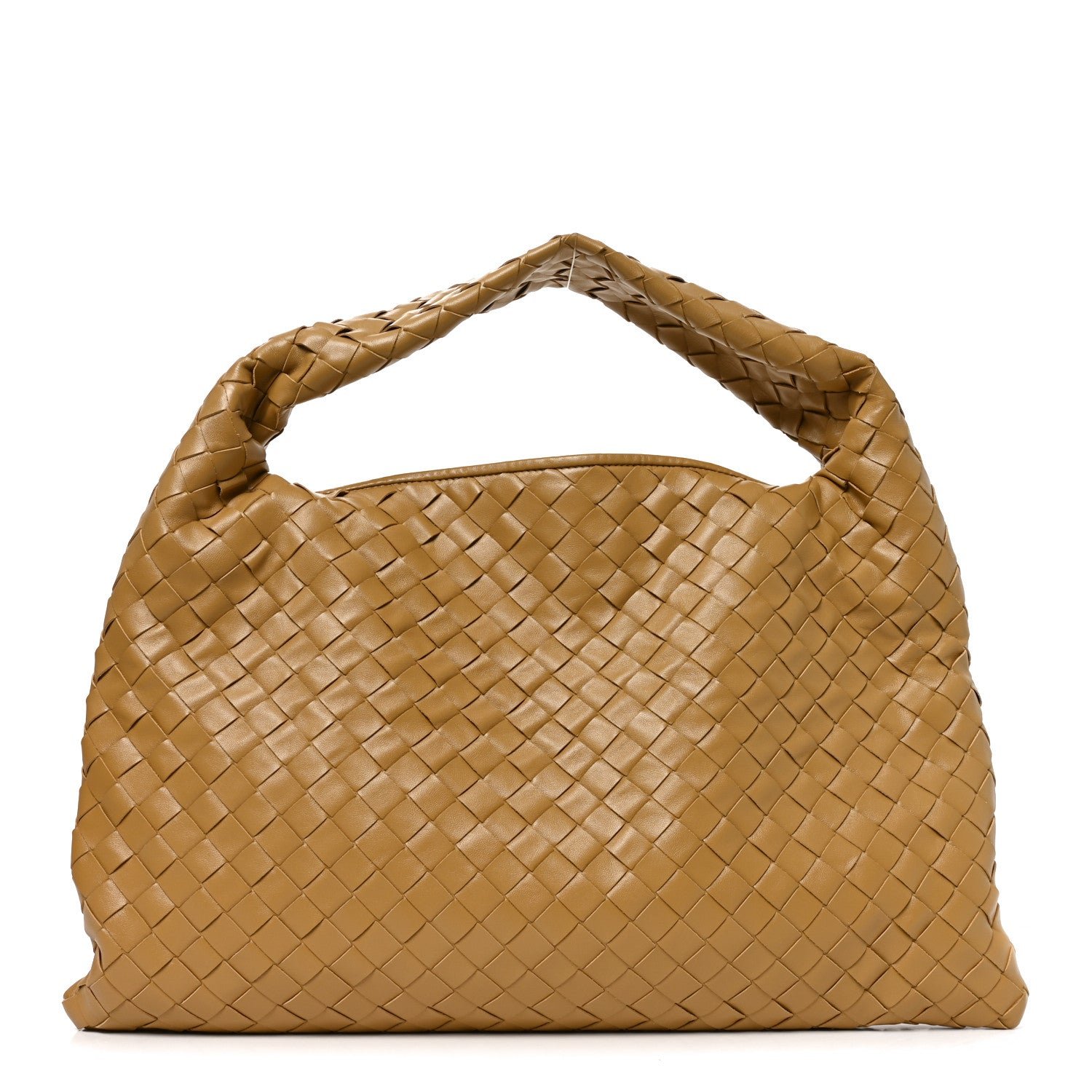 Bottega Veneta Calfskin Intrecciato Small Hop Dark Praline