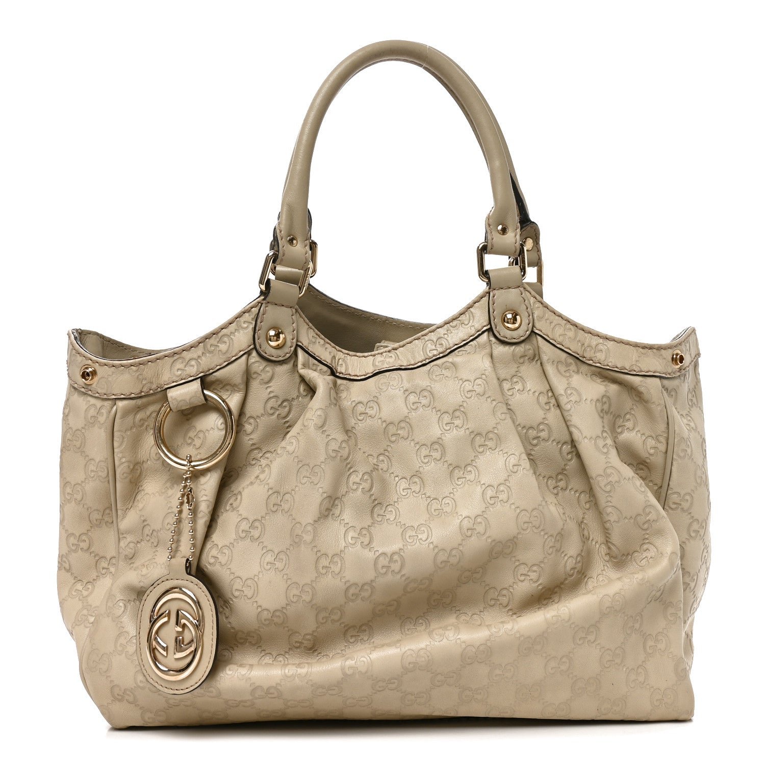 Gucci Guccissima Medium Sukey Tote Mystic White