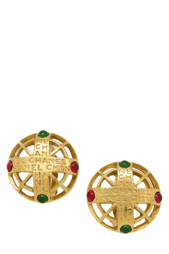 Multicolor Gold Gripoix Earrings
