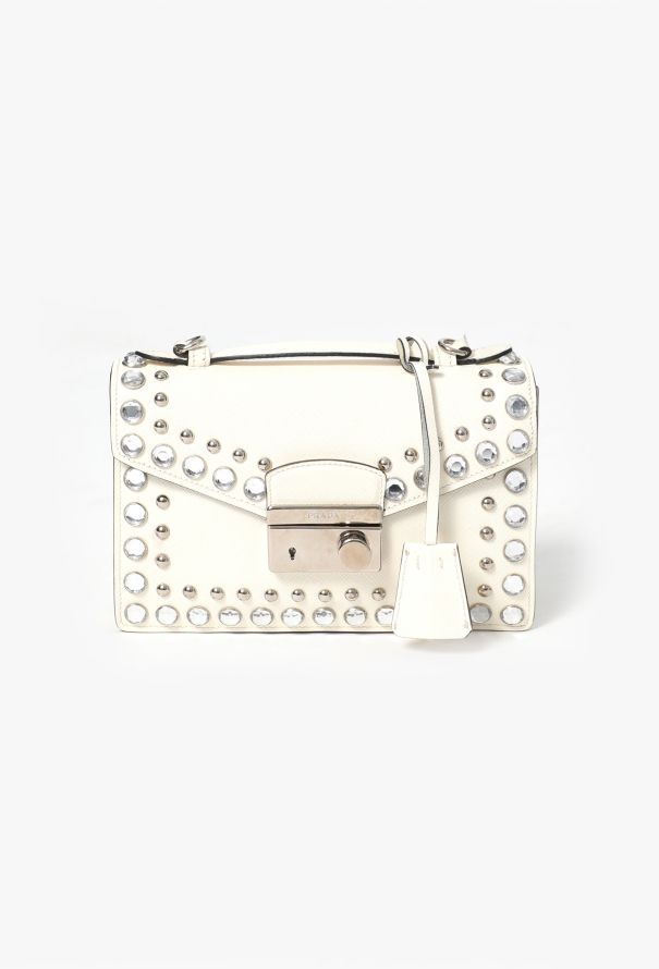 Prada Studded Saffiano Sound Satchel Bag