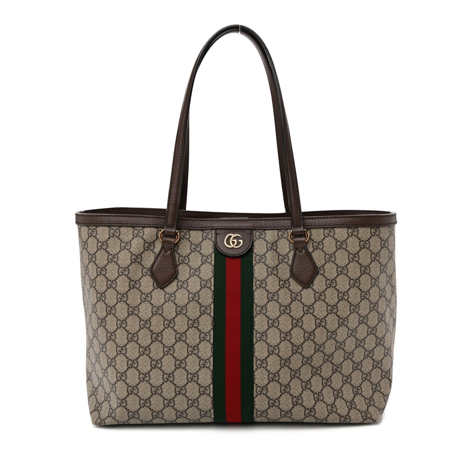 Gucci GG Supreme Monogram Medium Ophidia Shopping Tote Brown