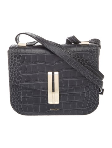 Embossed Leather Messenger Bag