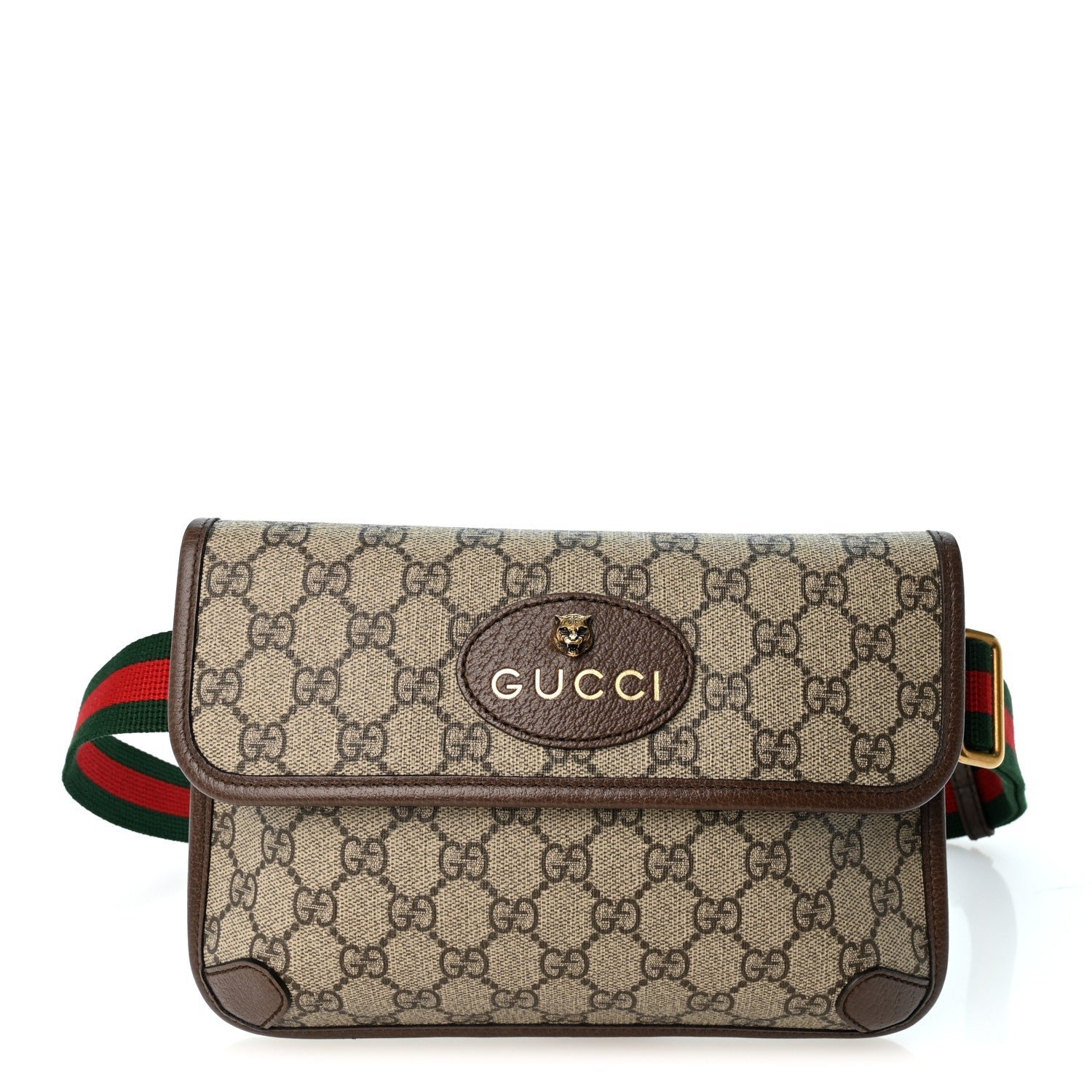Gucci GG Supreme Monogram Neo Vintage Web Belt Bag Brown