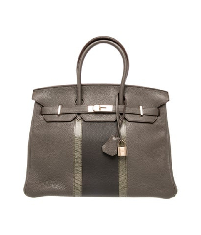 Hermes Lizard Trimmed Clemence Club Birkin 35