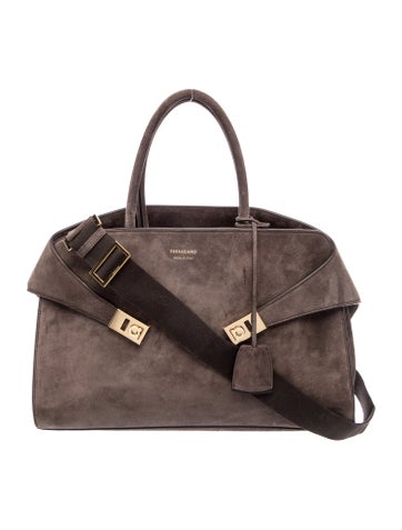 Ferragamo Suede Top Handle Bag