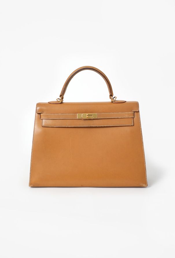 Hermes Vintage Gold Box Kelly Sellier 35