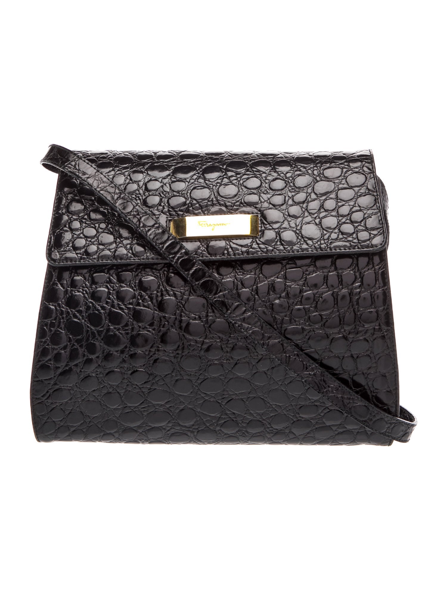 Ferragamo Embossed Leather Shoulder Bag