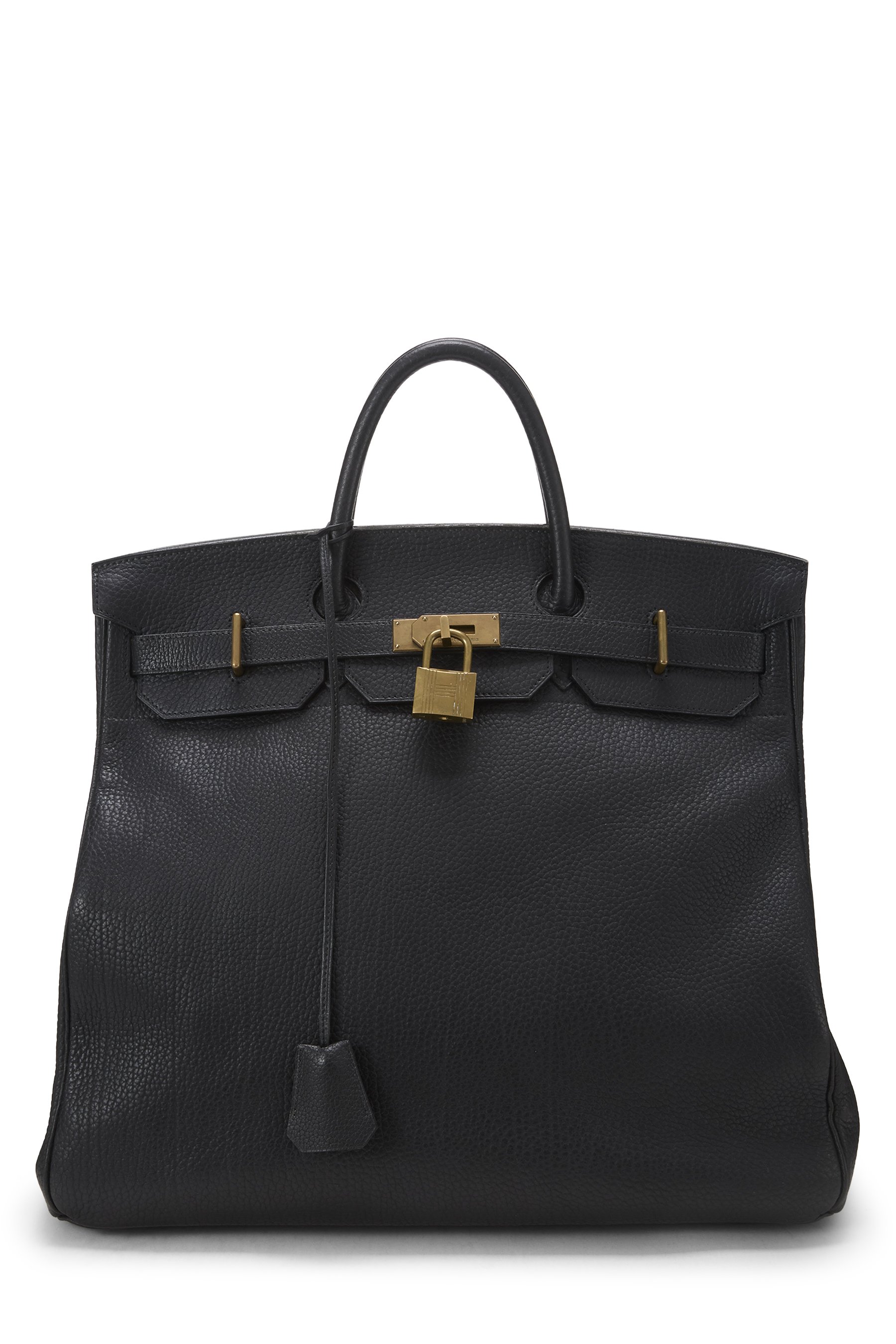 Hermès Black Fjord Haut A Courroies "HAC" Birkin 45