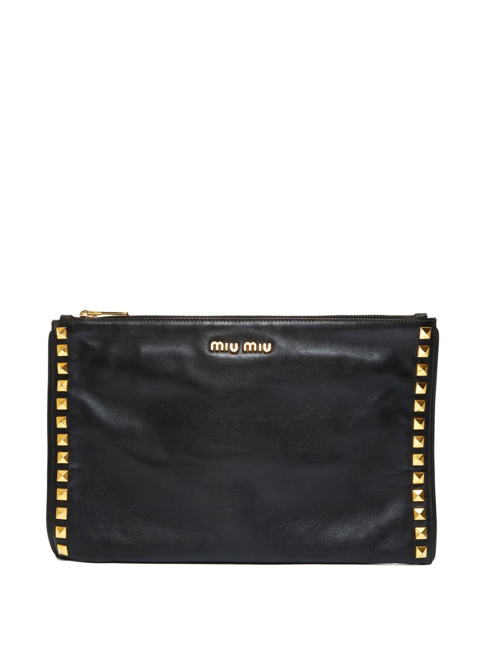 2010s stud-detail leather clutch bag
