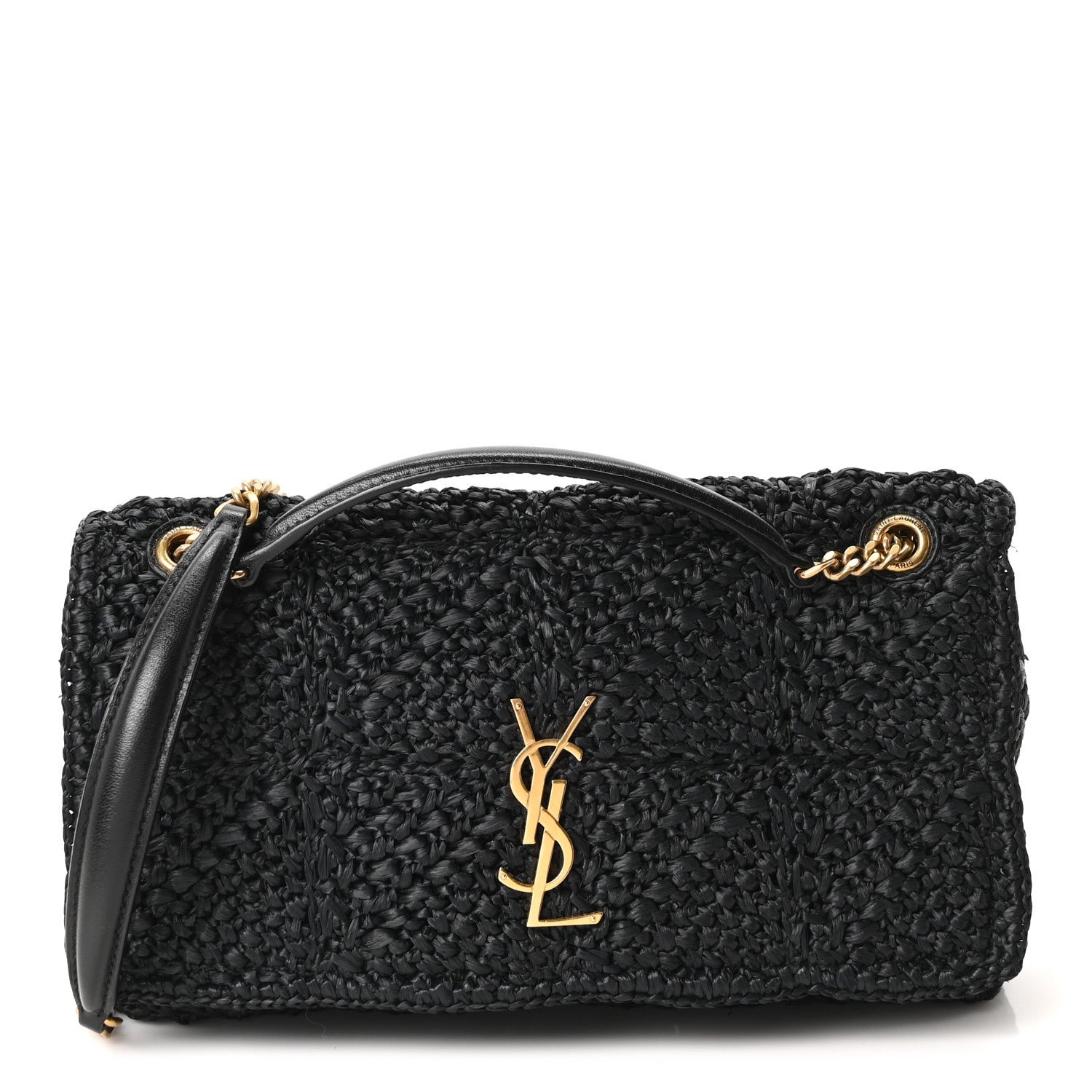 Saint Laurent Raffia Monogram Medium Jamie Black