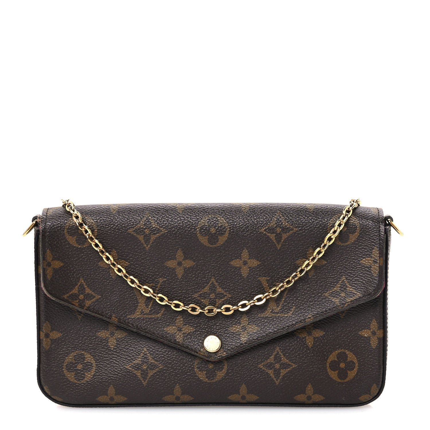 Louis Vuitton Monogram Pochette Felicie Chain Wallet Fuchsia