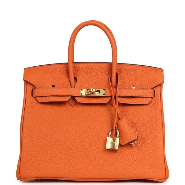 Hermes Hermes Birkin 25 Orange Togo Gold Hardware