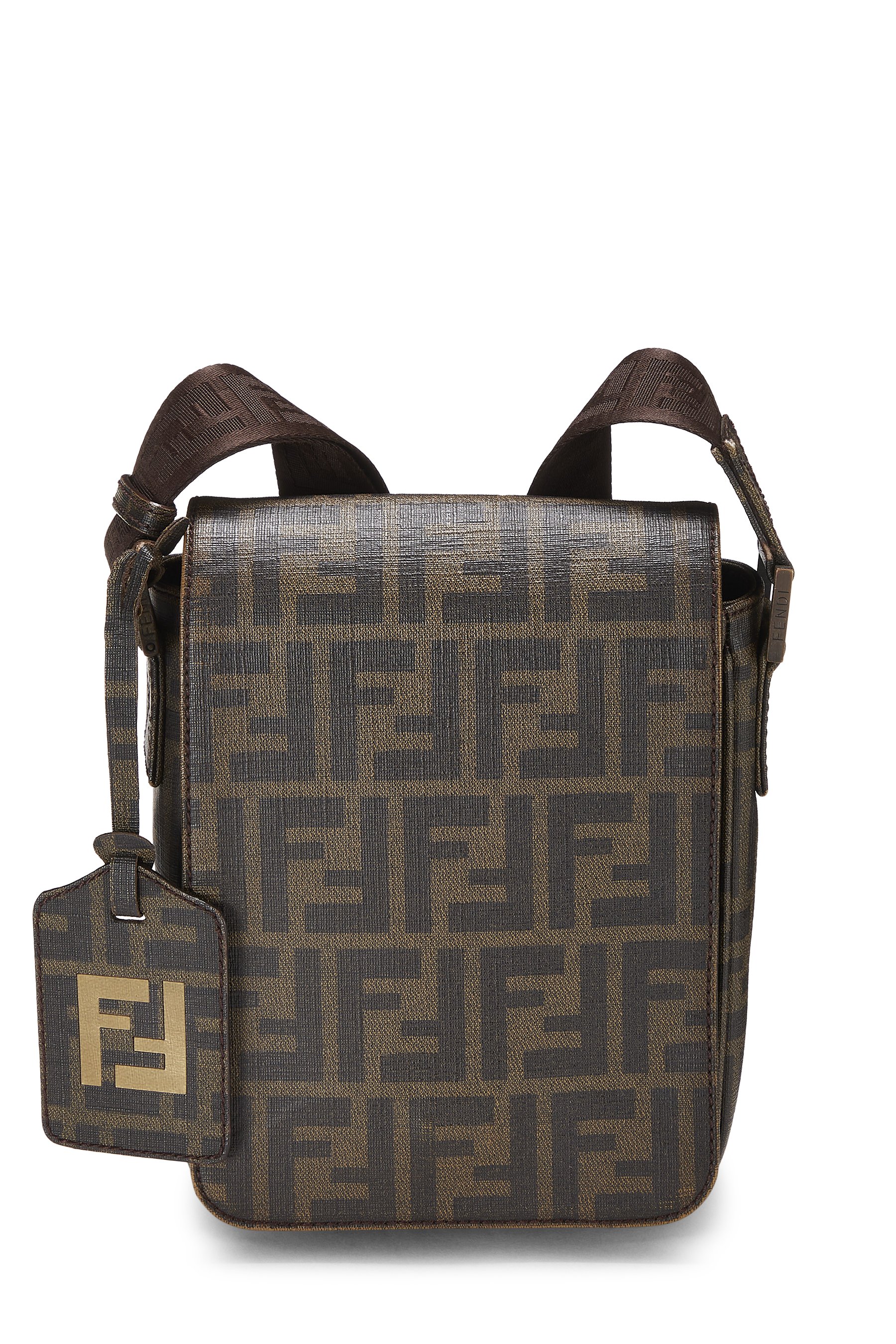 Brown Zucca Coated Canvas Messenger Small