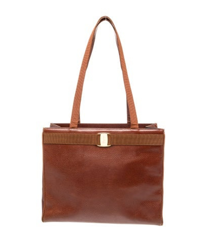 Salvatore Ferragamo Ferragamo Embossed Leather Shoulder Bag Vintage