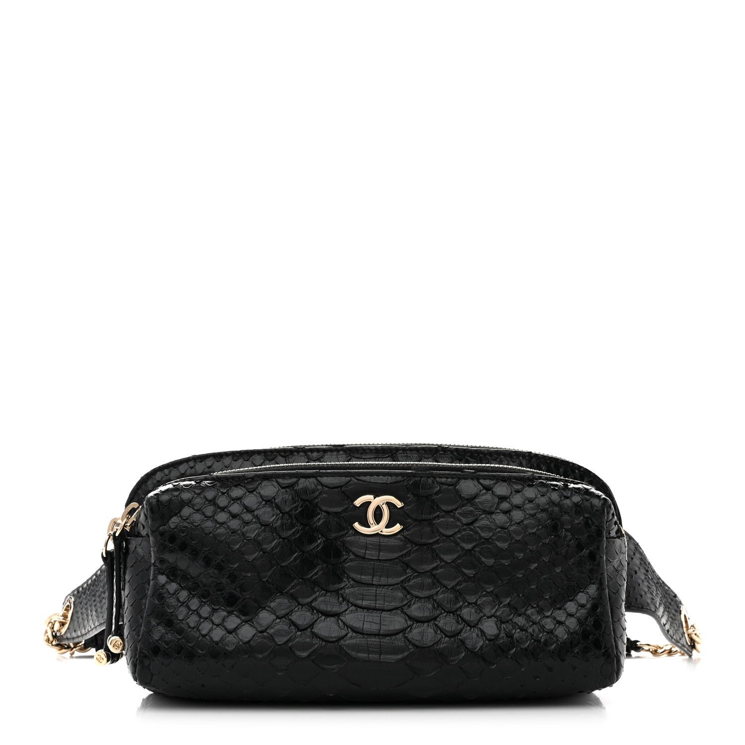 Chanel Snakeskin Waist Bag Black