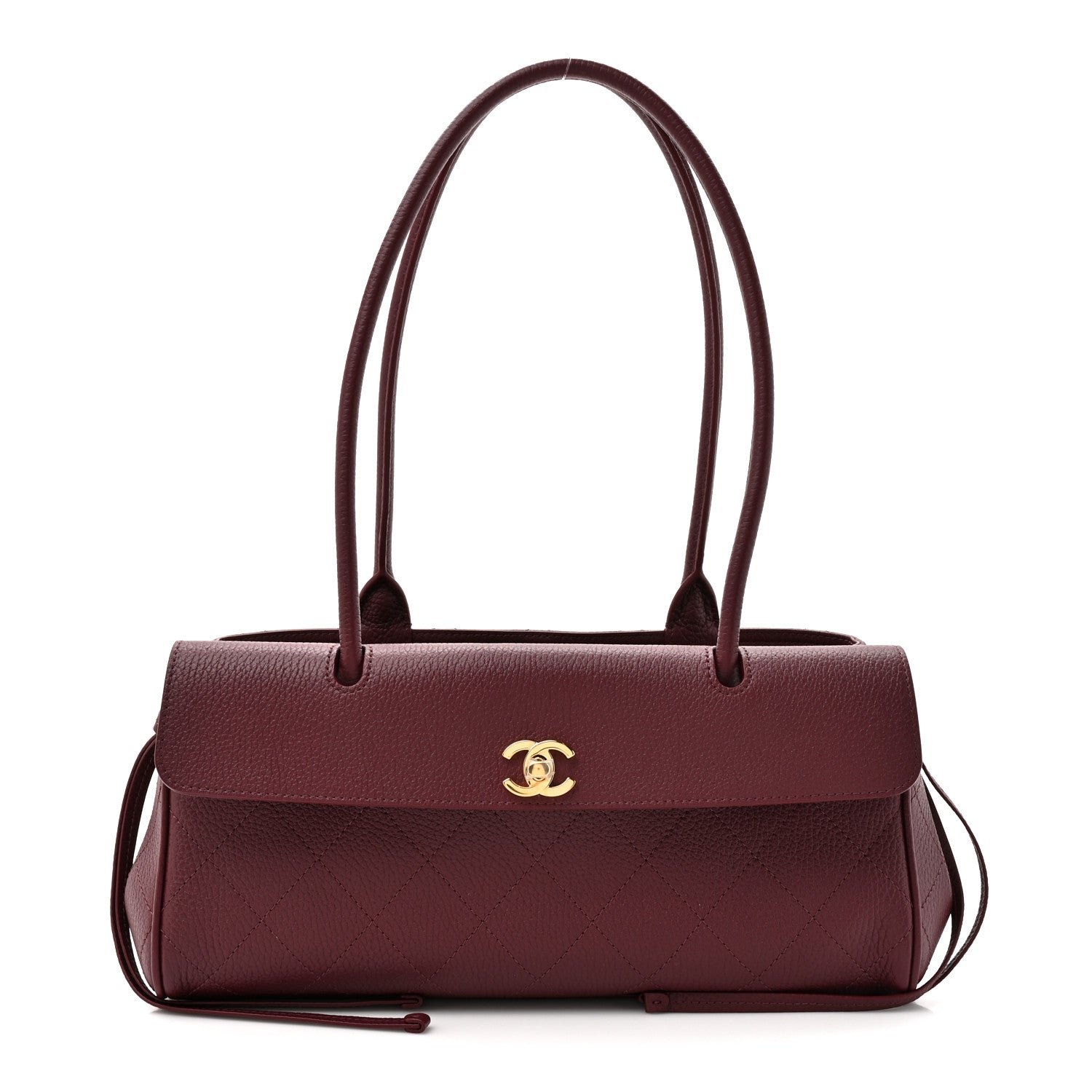 Chanel Grained Calfskin Stitched Urban Essentials Small Shopping Bag Burgundy
