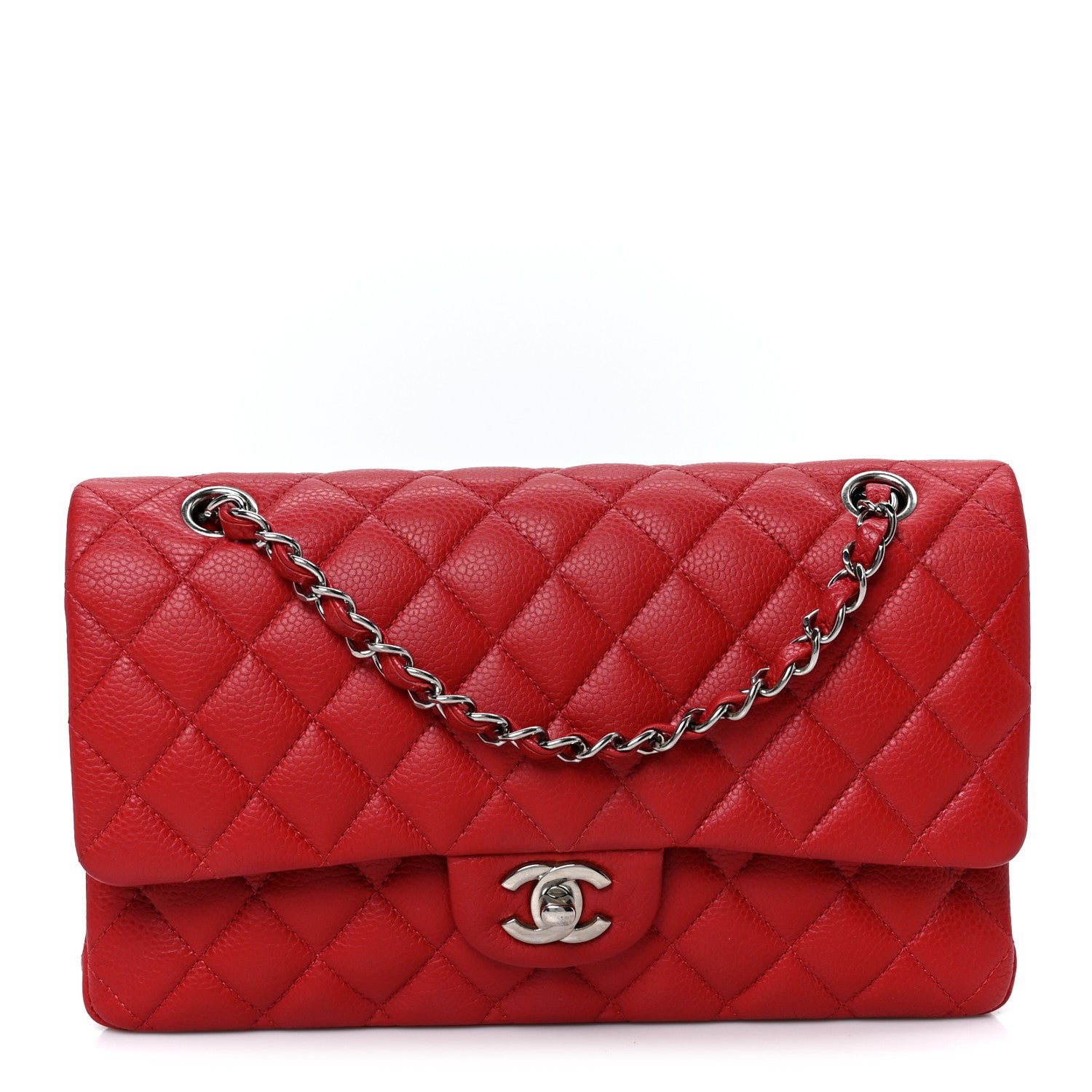 Chanel Caviar Quilted Medium Double Flap Red