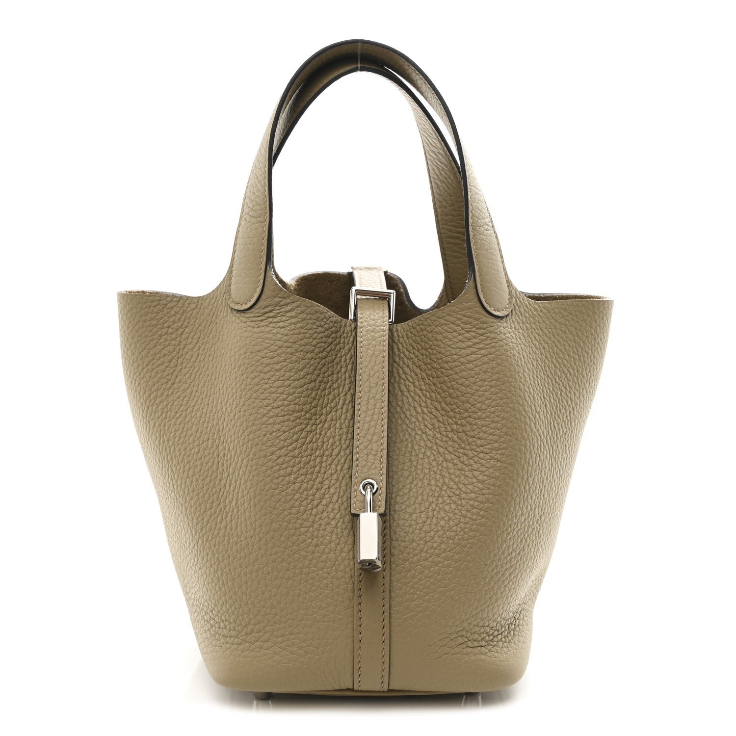 Hermes Hermes Taurillon Clemence Picotin Lock 18 PM Beige Marfa
