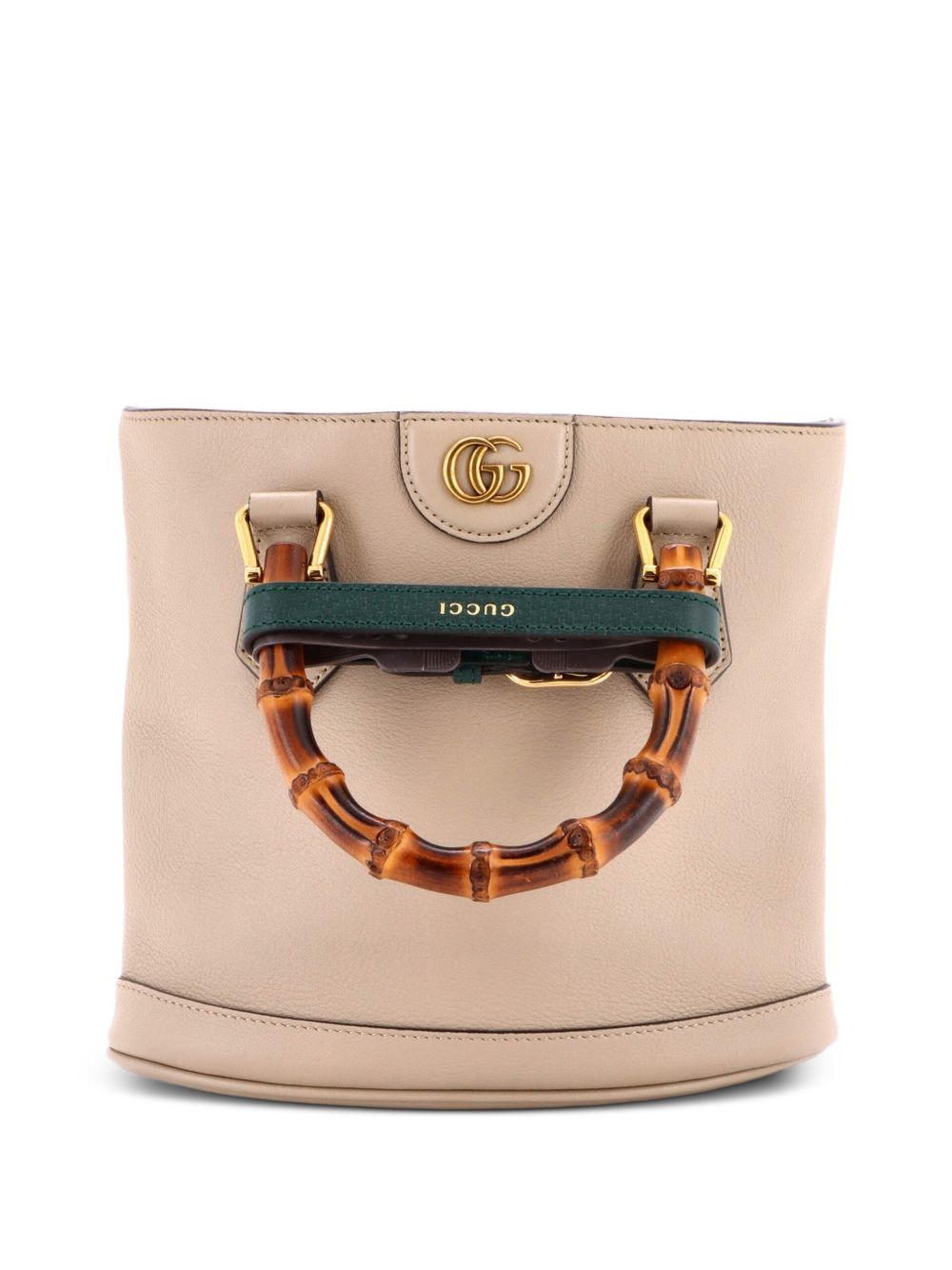 Diana Bamboo Handle Round Leather Small tote bag