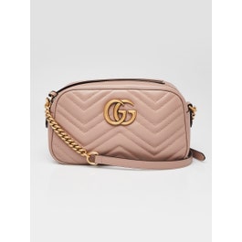 Gucci Beige Quilted Leather Marmont Metalasse Small Camera Bag