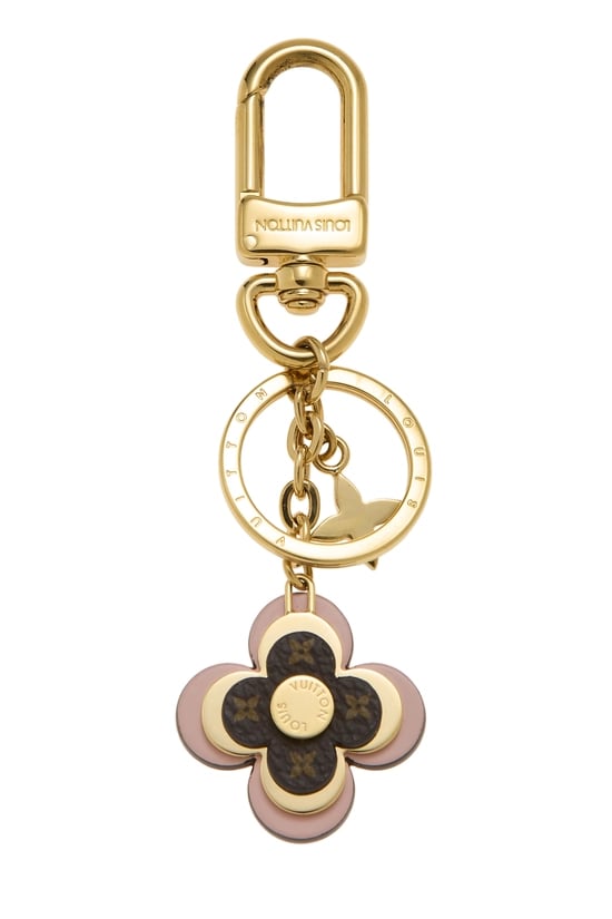 Pink & Gold Blooming Flowers Bag Charm BB