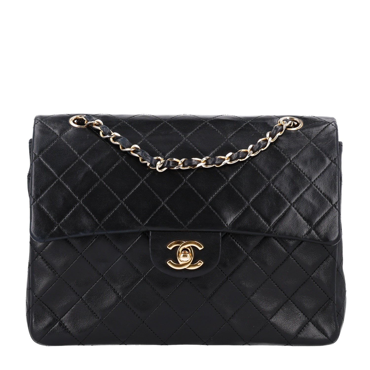 Chanel Lambskin Quilted Medium Double Flap Black