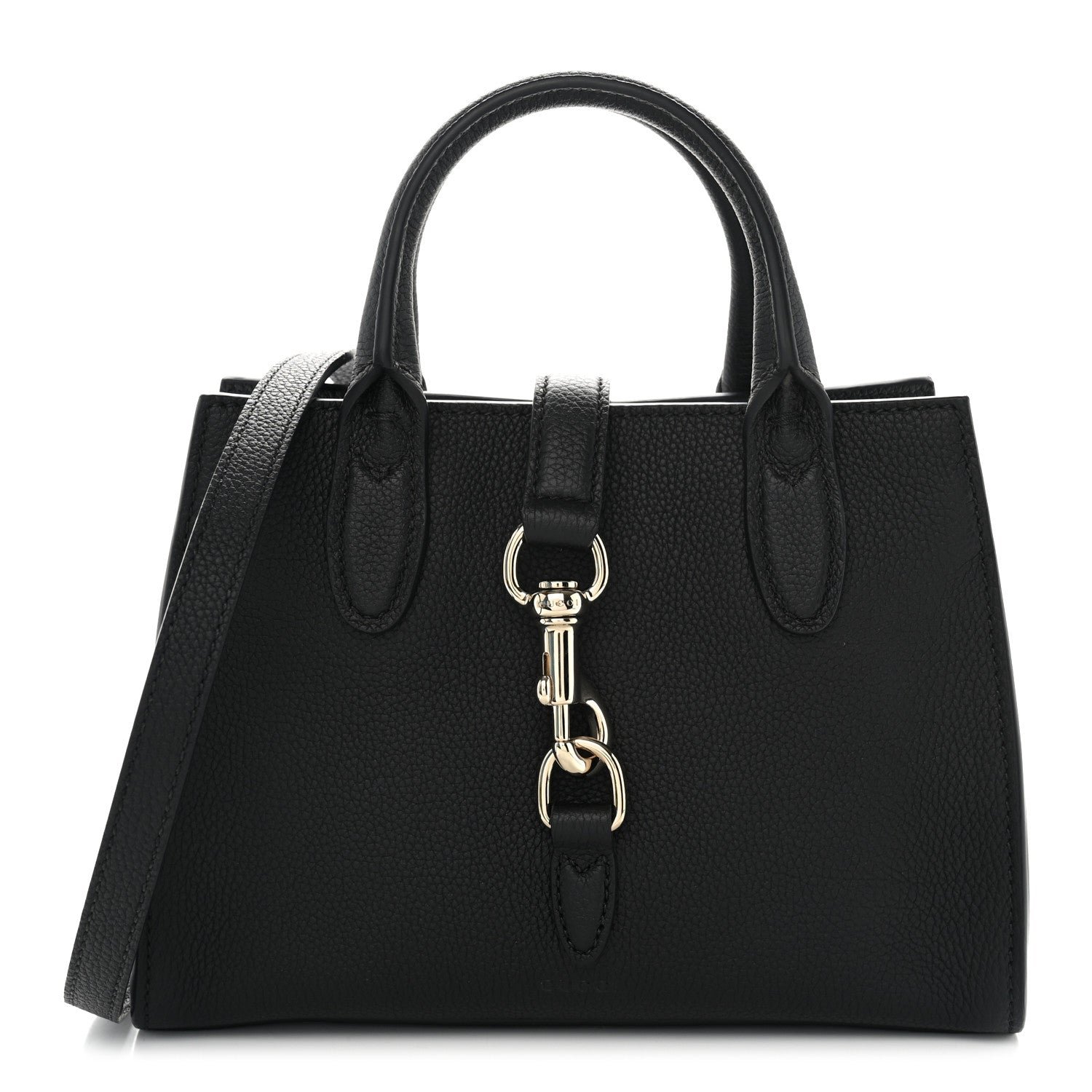 Gucci Pebbled Calfskin Small Jackie Tote Black
