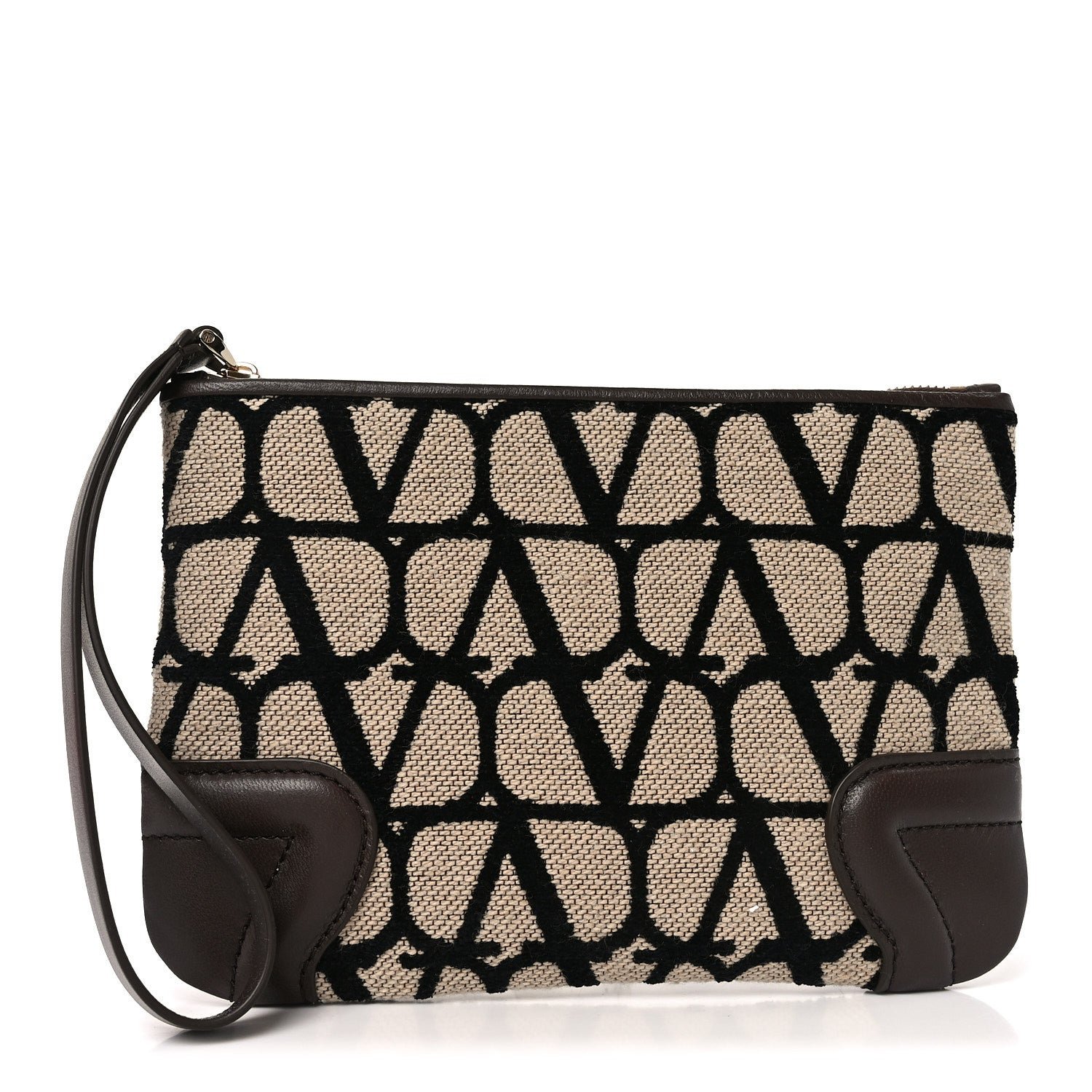 Valentino Garavani Toile Iconographe Pouch Naturale Black Fondant
