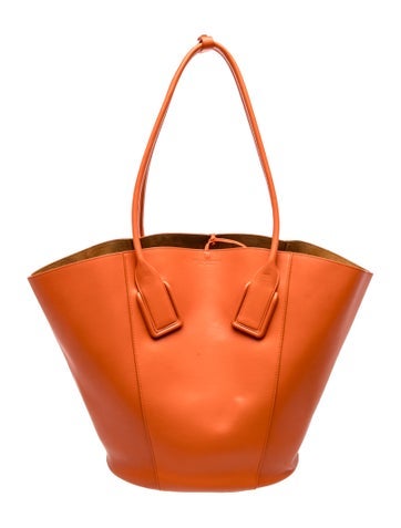 Leather Basket Tote Large