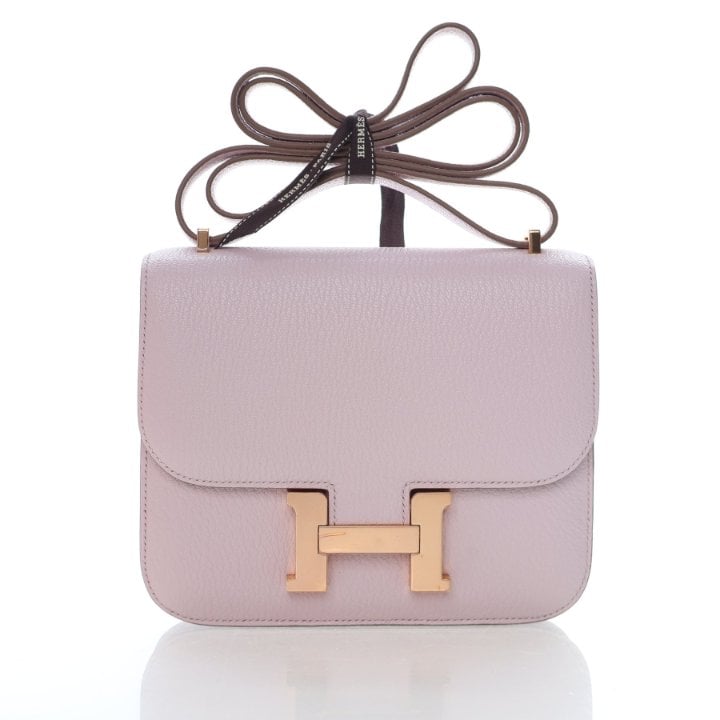 Hermes Mauve Pale Chevre Mysore Mini Constance 18