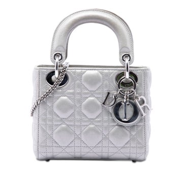 Mini Iridescent Lambskin Cannage Lady Dior