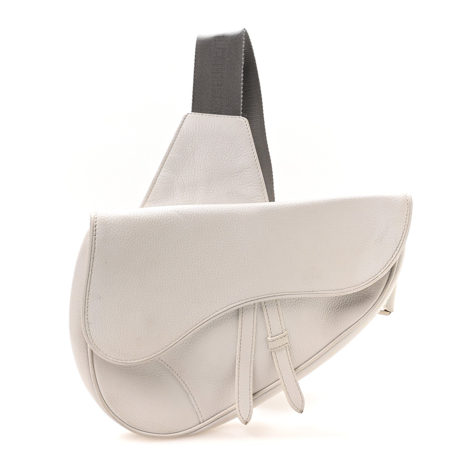 Dior Christian Dior Grained Calfskin Mens Saddle Bag Latte