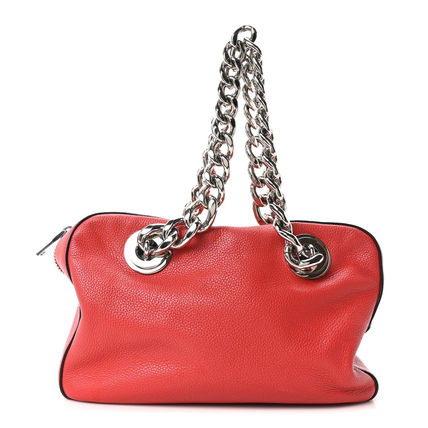 Prada Vitello Daino Chain Satchel Bag Lacca
