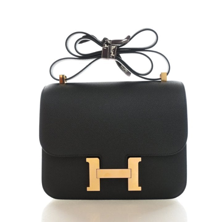Hermes Noir Epsom Constance 24