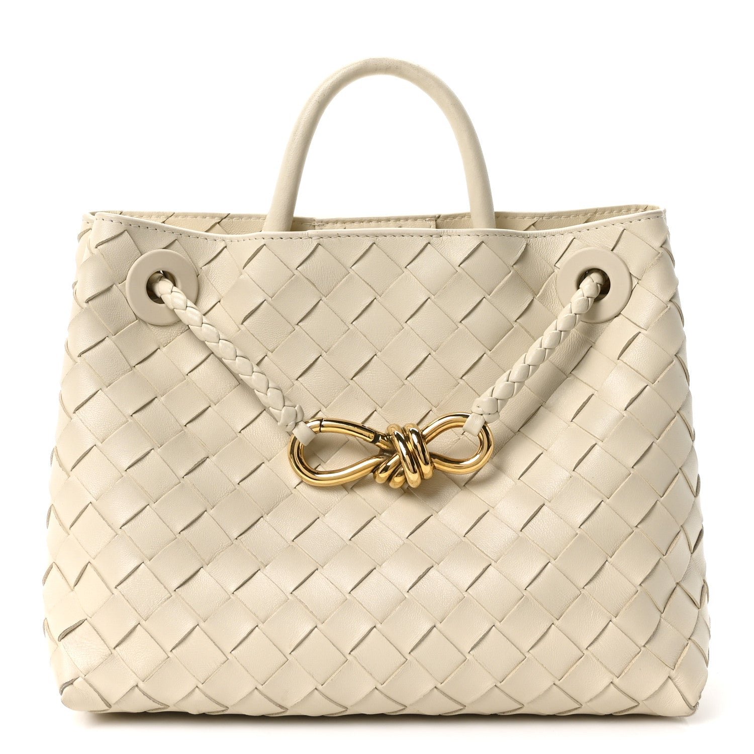 Bottega Veneta Nappa Intrecciato Small Andiamo Shoulder Bag Sea Salt