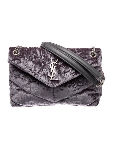 Velvet Monogram Puffer Bag Small