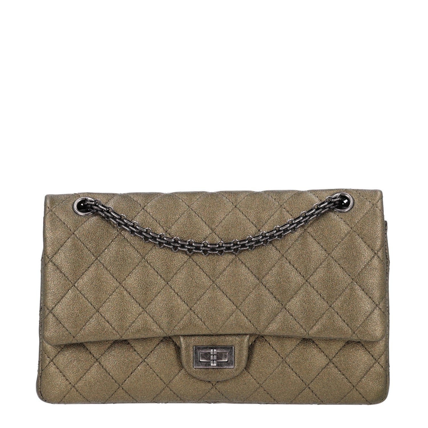 Chanel Metallic Calfskin Quilted 2.55 Reissue 226 Flap Green