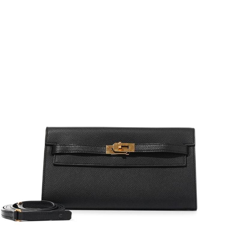 Hermes Black Epsom Kelly-To-Go Gold Hardware, 2020