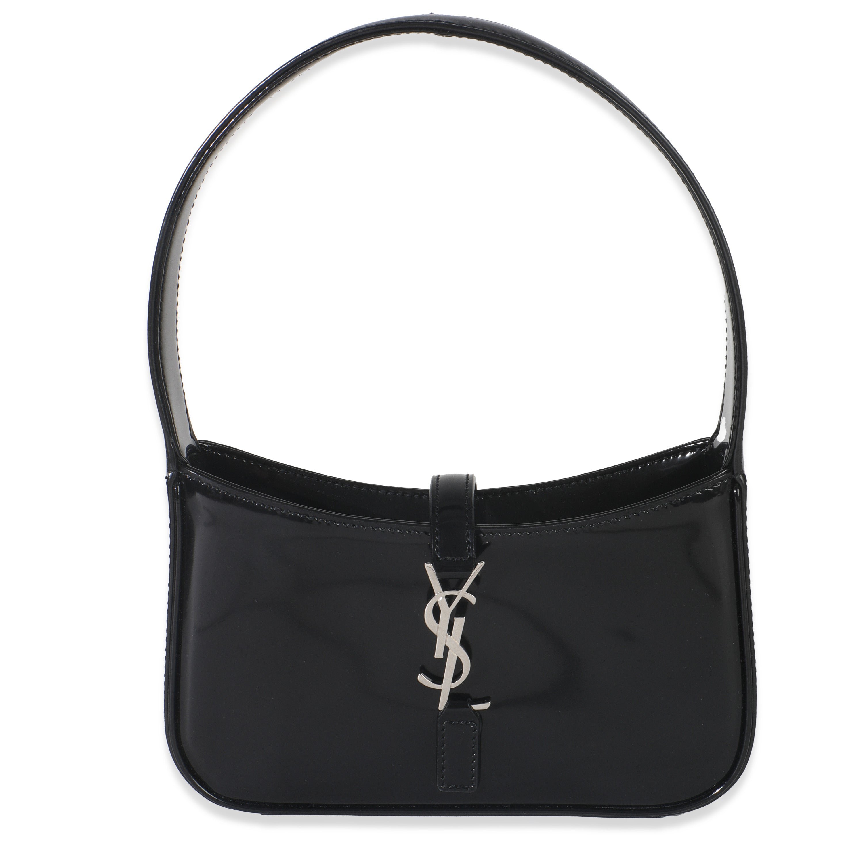 Saint Laurent Black Brushed Leather Mini Le 5 A 7 Hobo