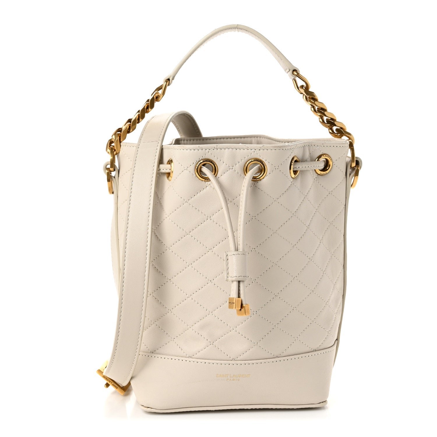 Saint Laurent Lambskin Quilted Small Emmanuelle Bucket Bag Antique Vintage