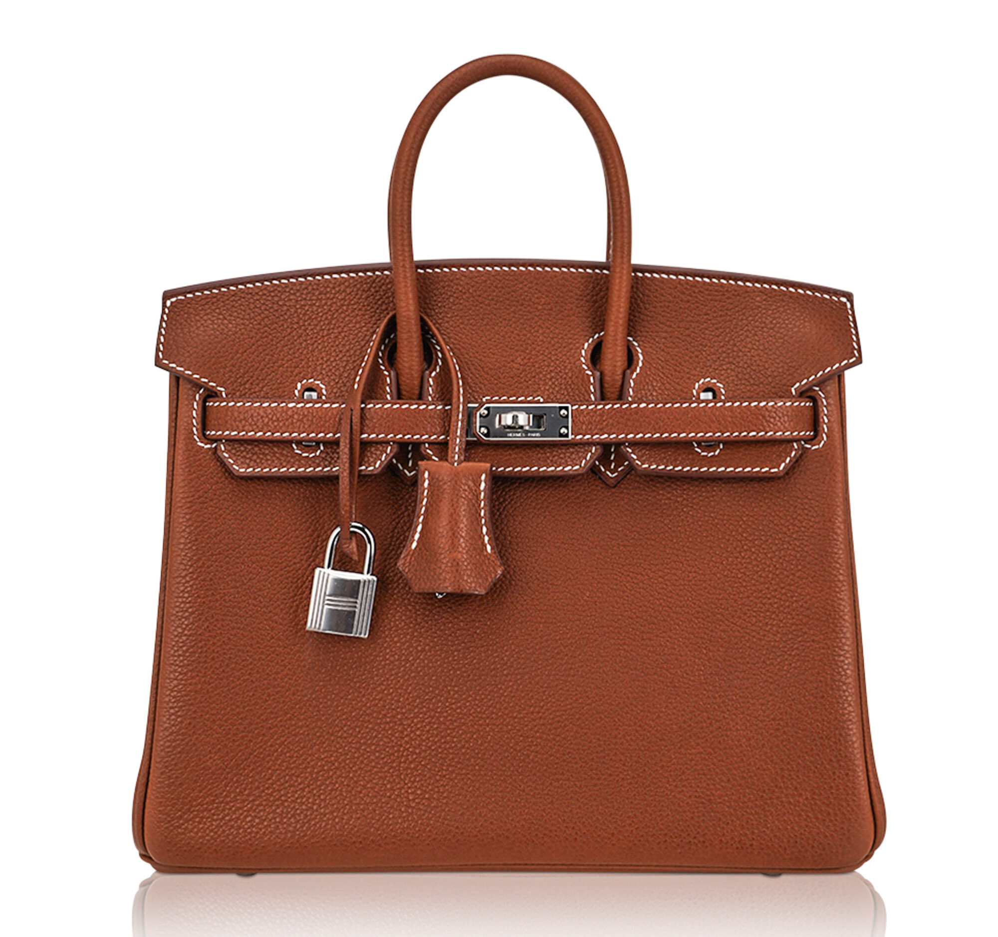 Hermes Limited Edition Birkin 25 Fauve Barenia Faubourg Leather Bag Palladium Hardware