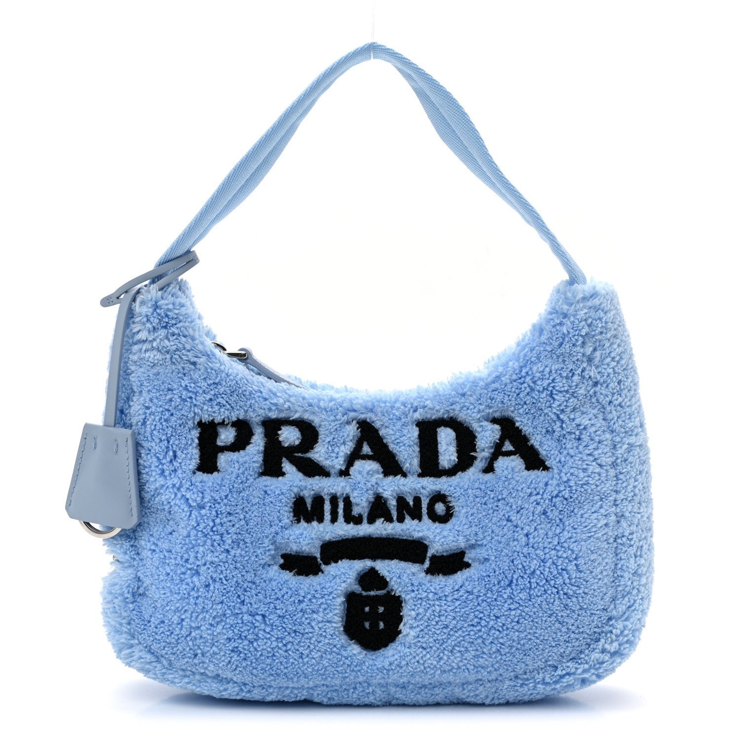 Prada Terry Cloth Mini Re-Edition 2000 Bag Celeste Black