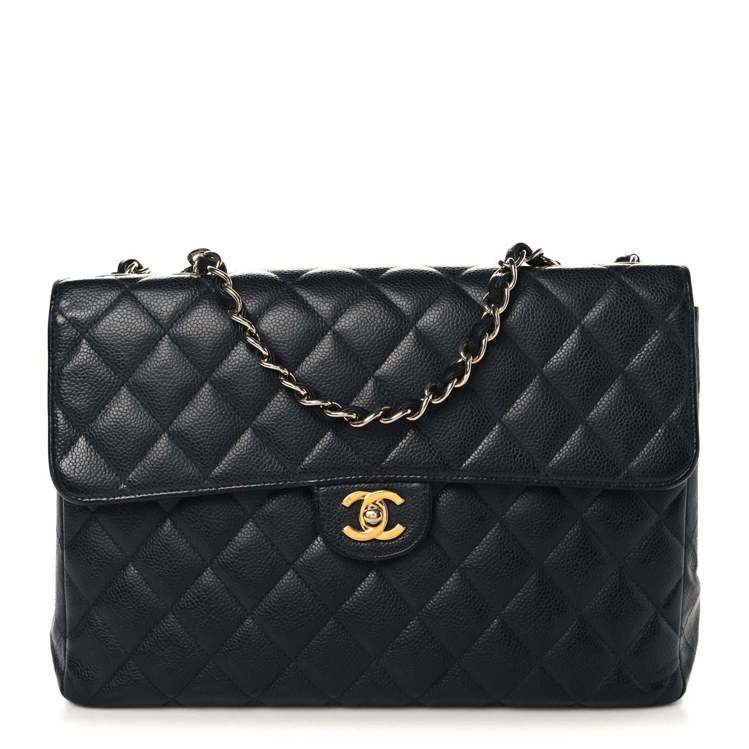 Chanel Caviar Jumbo Single Flap Black