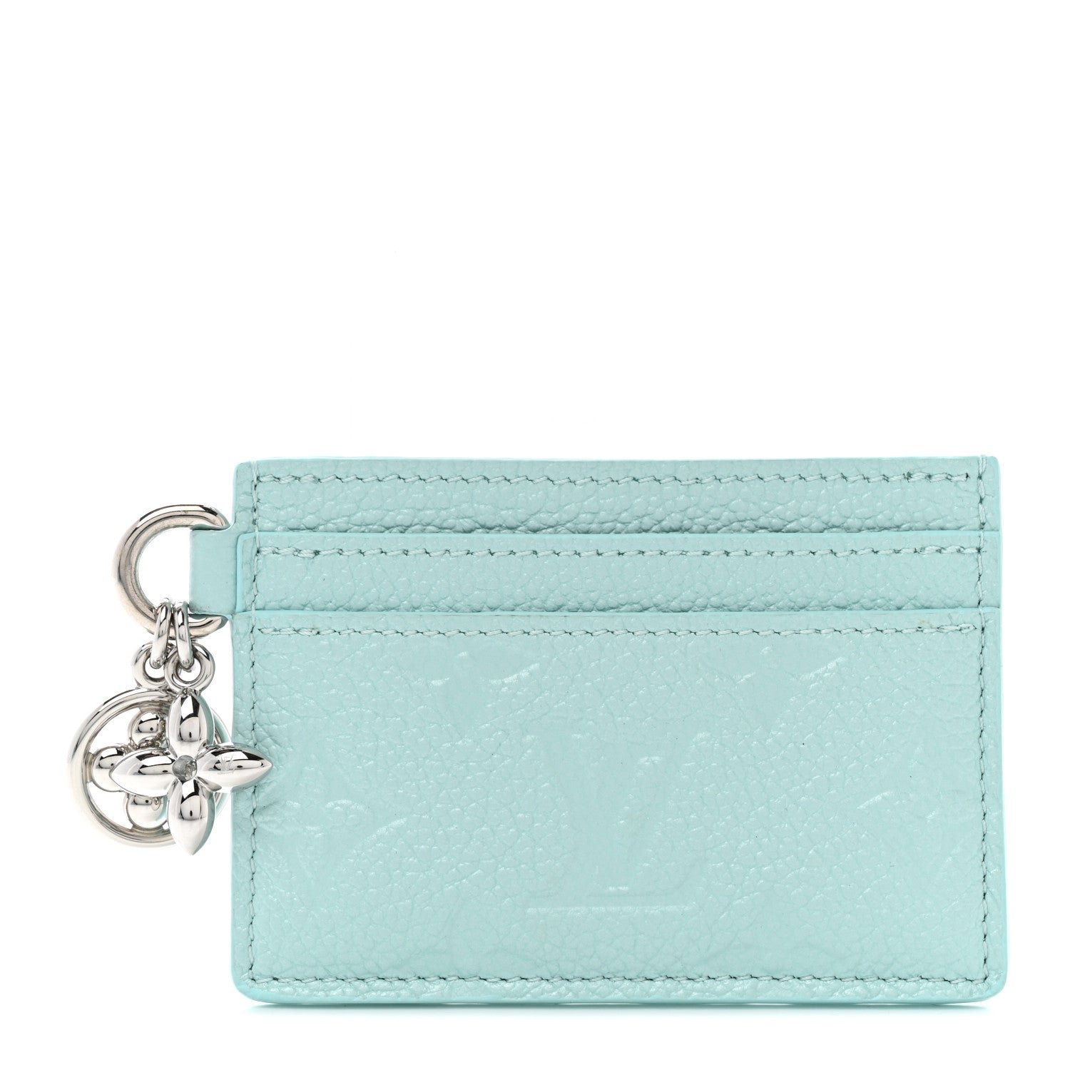 Louis Vuitton Empreinte Monogram LV Charms Card Holder Pearly Lagoon Turquoise