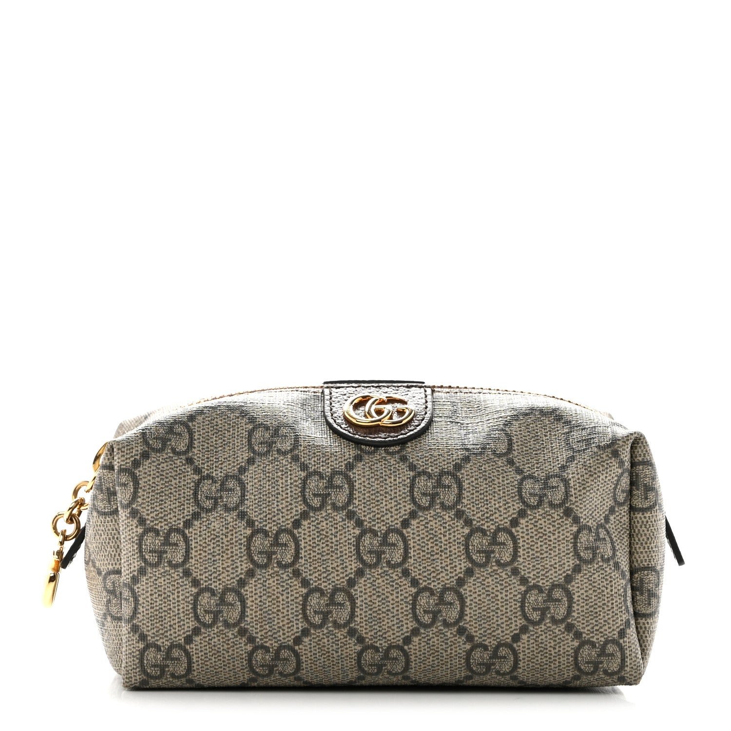 Gucci Soft GG Supreme Monogram Calfskin Small Ophidia Cosmetic Case  Beige Ebony New Acero