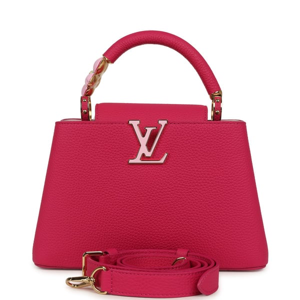 Pre-owned Louis Vuitton X Takashi Murakami Cherry Blossom Capucines BB Pink Taurillon Leather Gold Hardware
